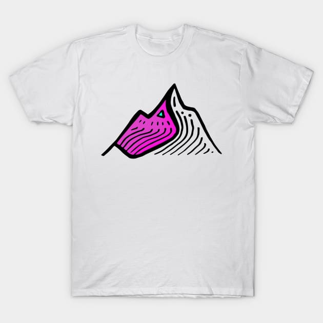 Mountain Line Art T-Shirt by VANDERVISUALS